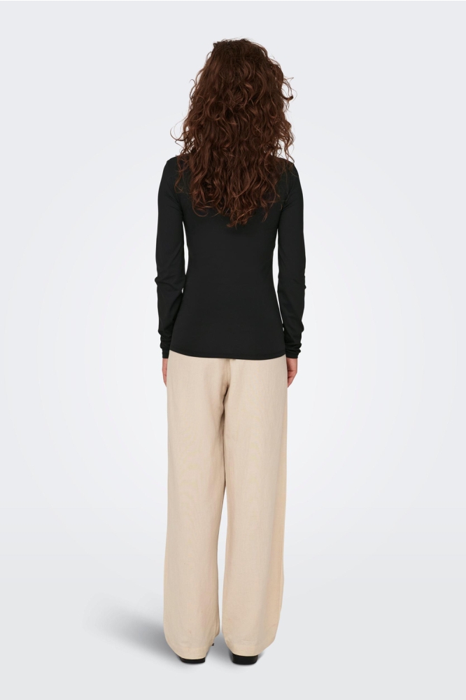 ONLEA L/S 2-WAY DEEP NECK TOP JRS N 15302647 BLACK